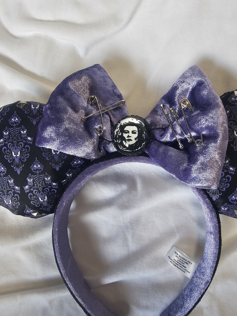 Purple Velvet Bow Minnie Mouse  Haunted Mansion Ears